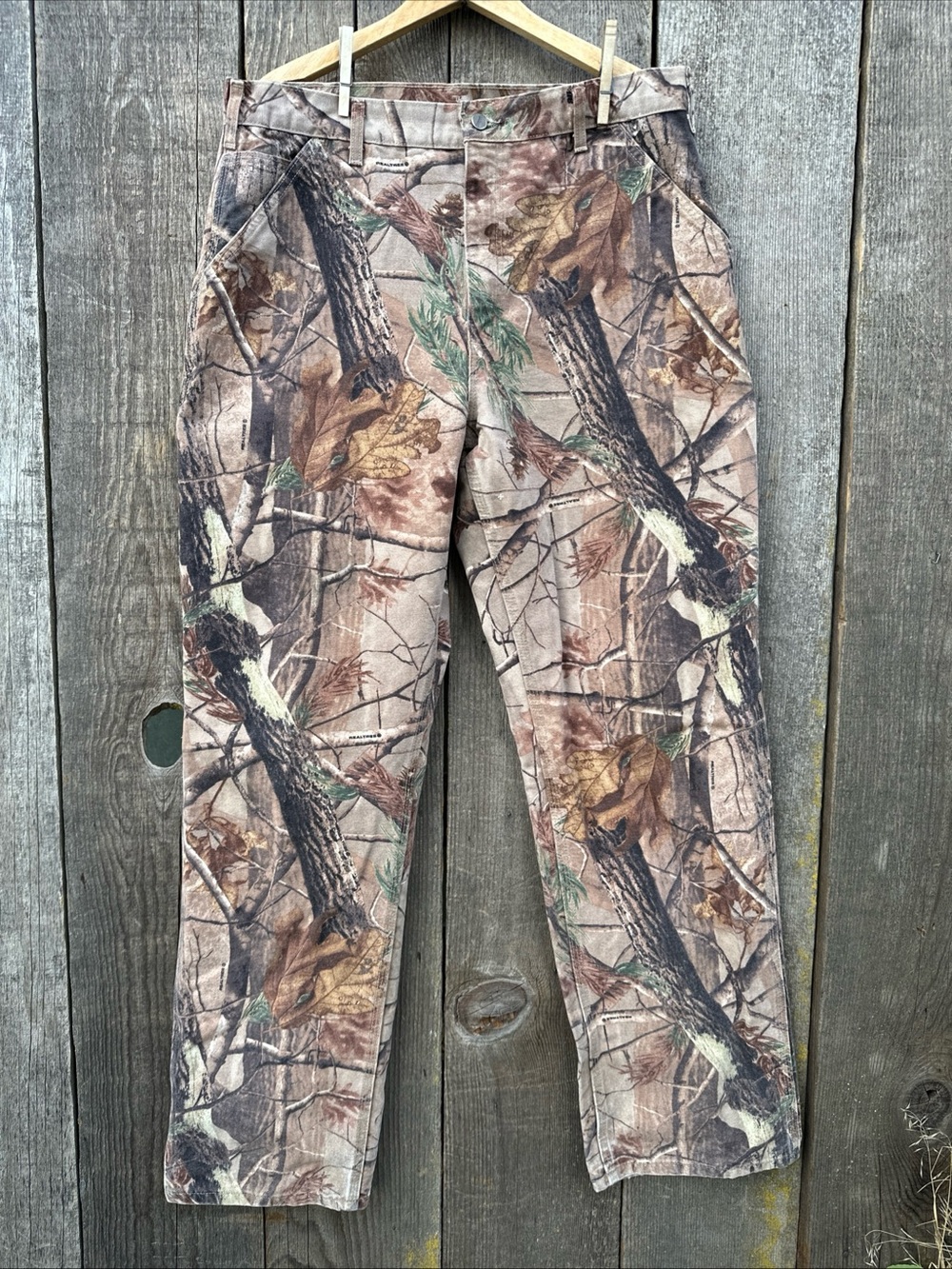 Vintage Carhartt B235 CAP Realtree Camo Duck Canvas Dungaree Pants 36x34